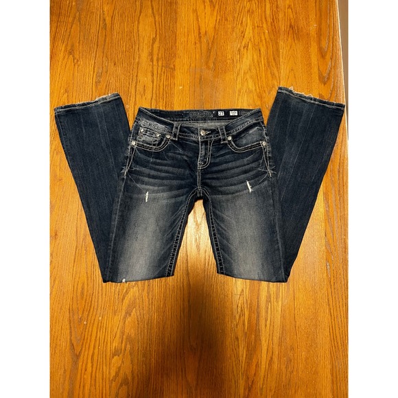 Miss Me Denim - y2k 2000s Miss Me signature bootcut bedazzled embroidered festival western jeans